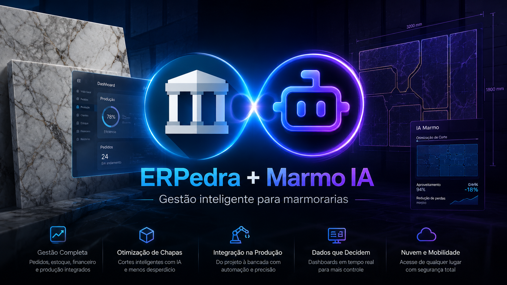 Marmo IA + ERPedra — gestão inteligente para marmorarias